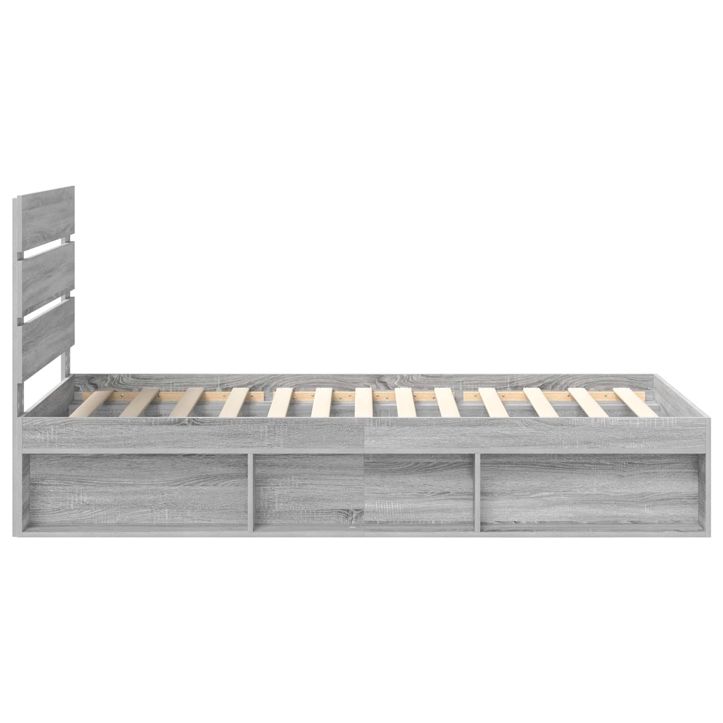 Bed Frame Grey Sonoma 90 x 190 cm Solid Pine Wood