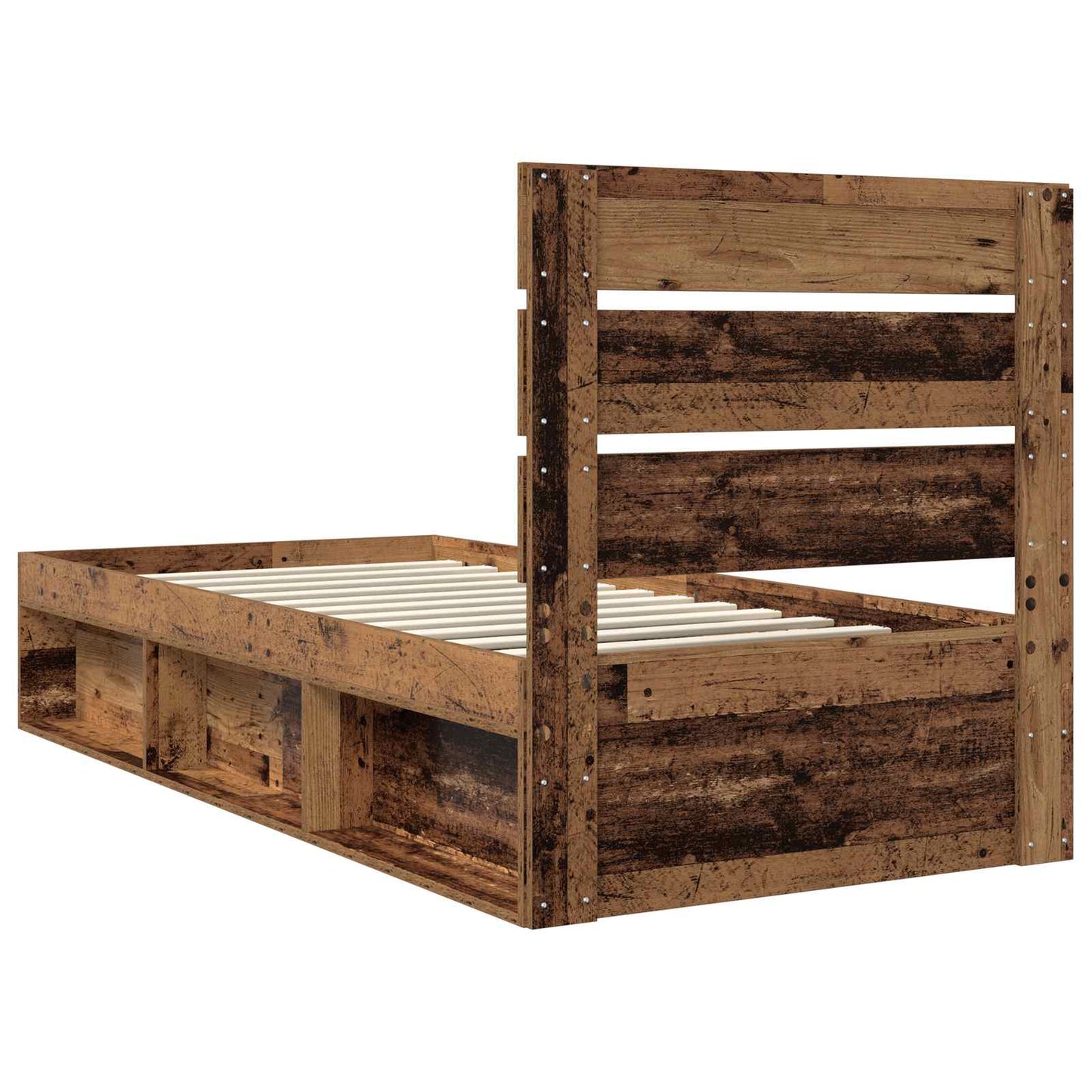 Bed Frame with Headboard Old Wood 90 x 190 cm Solid Pine Wood