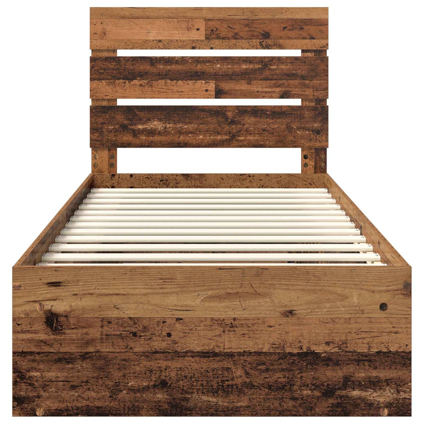 Bed Frame with Headboard Old Wood 90 x 190 cm Solid Pine Wood