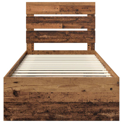 Bed Frame with Headboard Old Wood 90 x 190 cm Solid Pine Wood