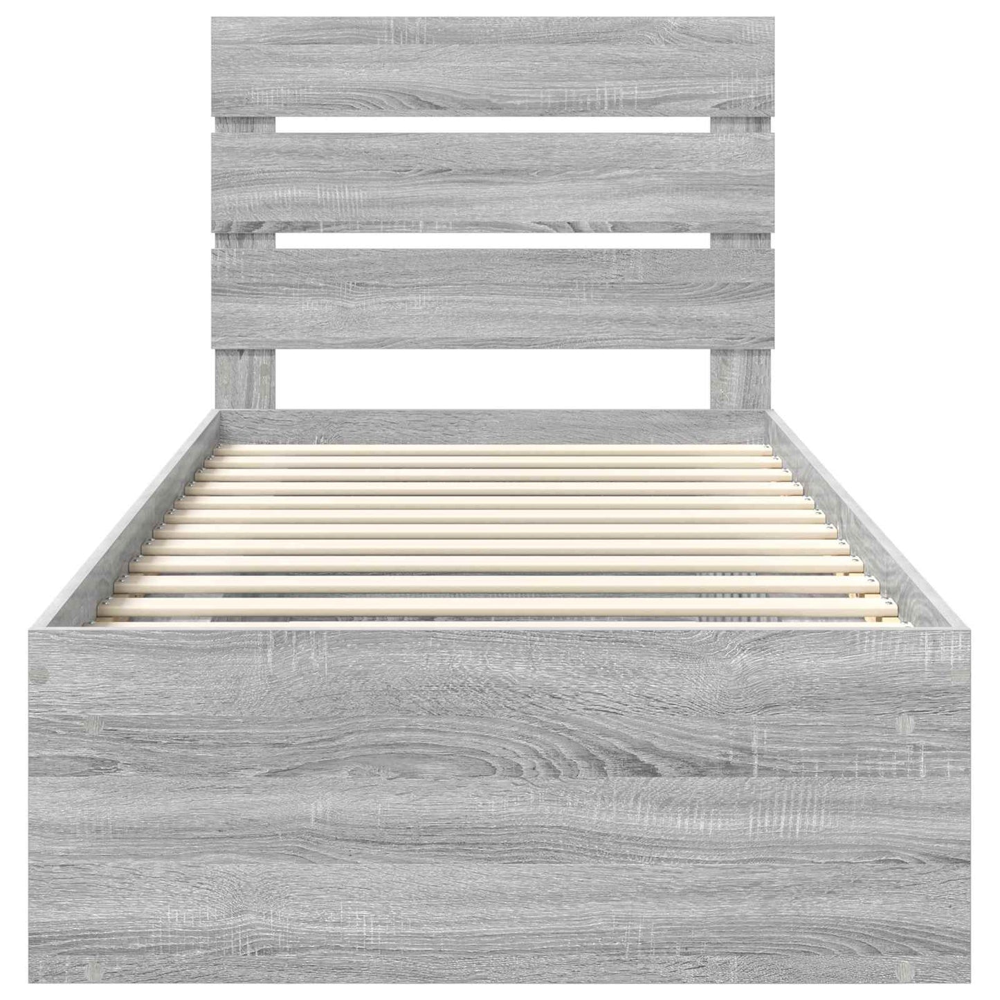 Bed Frame Grey Sonoma 75 x 190 cm Solid Pine Wood