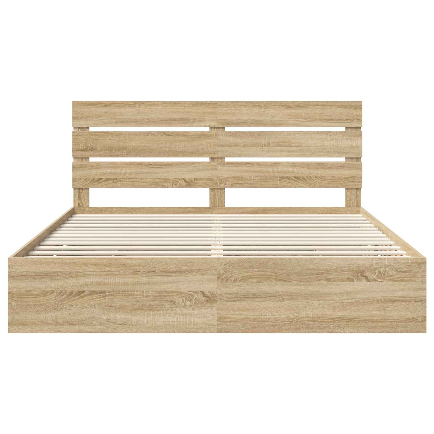 Bed Frame with Drawer Sonoma Oak 200 x 200 cm Engineer Wood