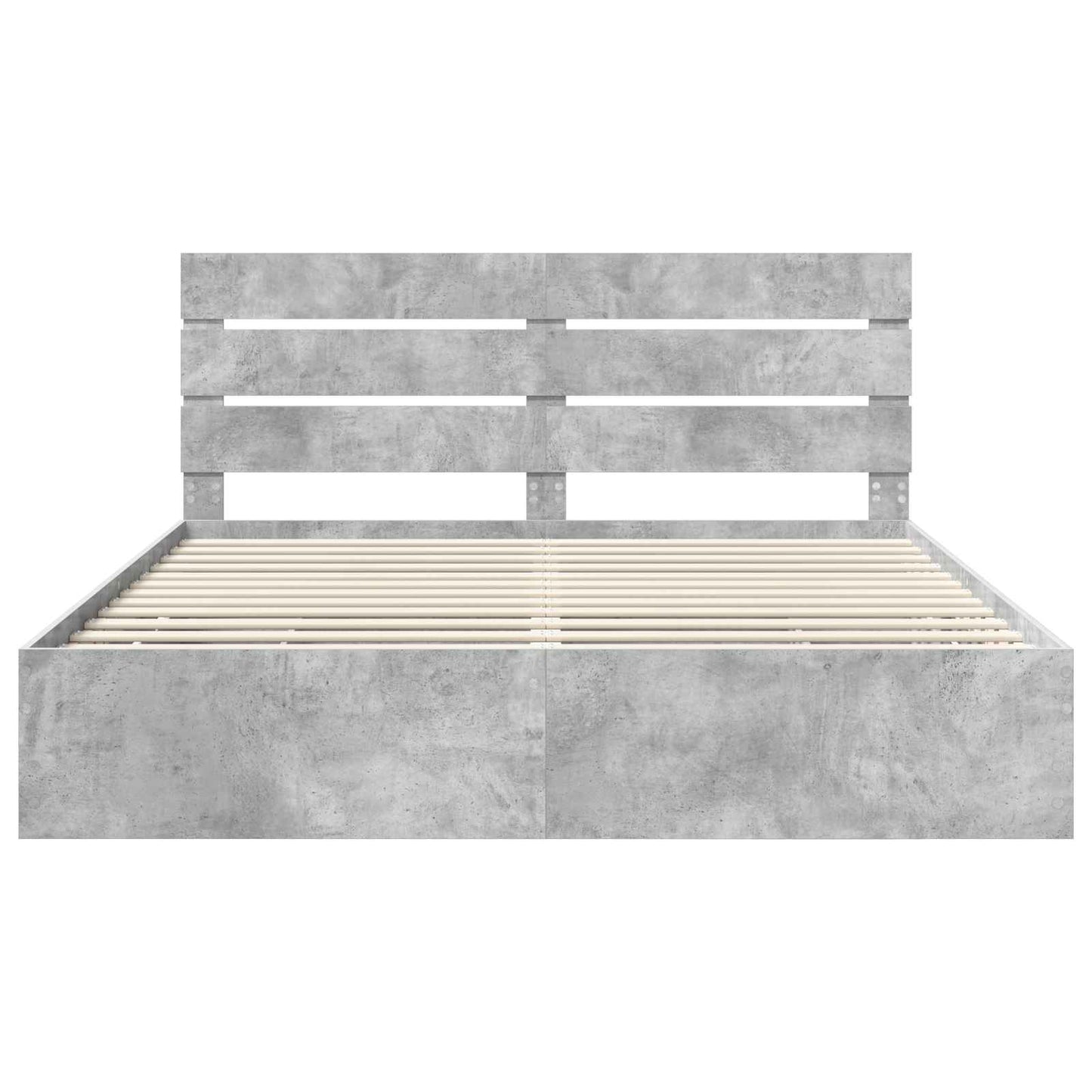 Bed Frame with Drawer Concrete Grey 200 x 200 cm Engineer Wood