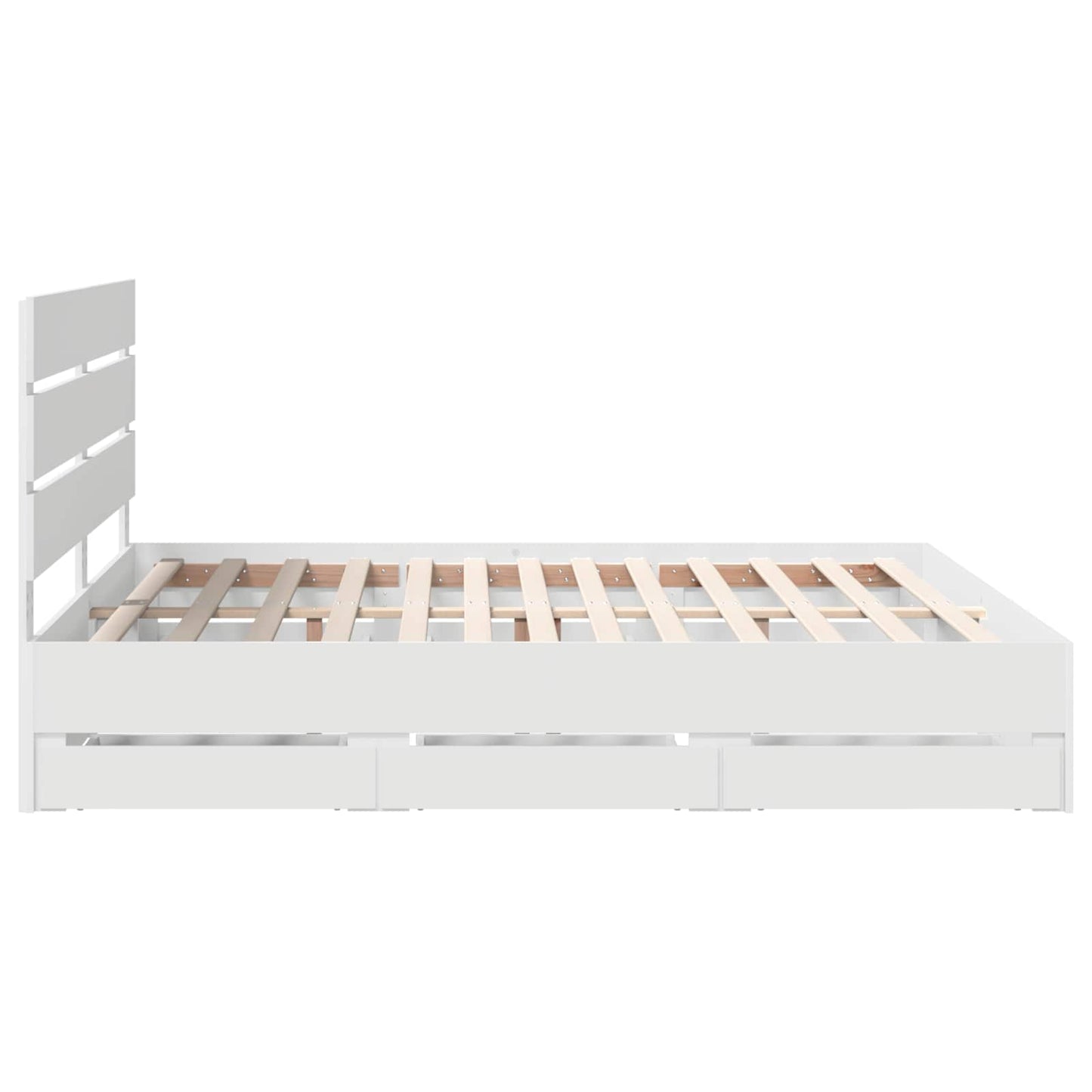 Bed Frame with Drawer White 180 x 200 cm Engineer Wood