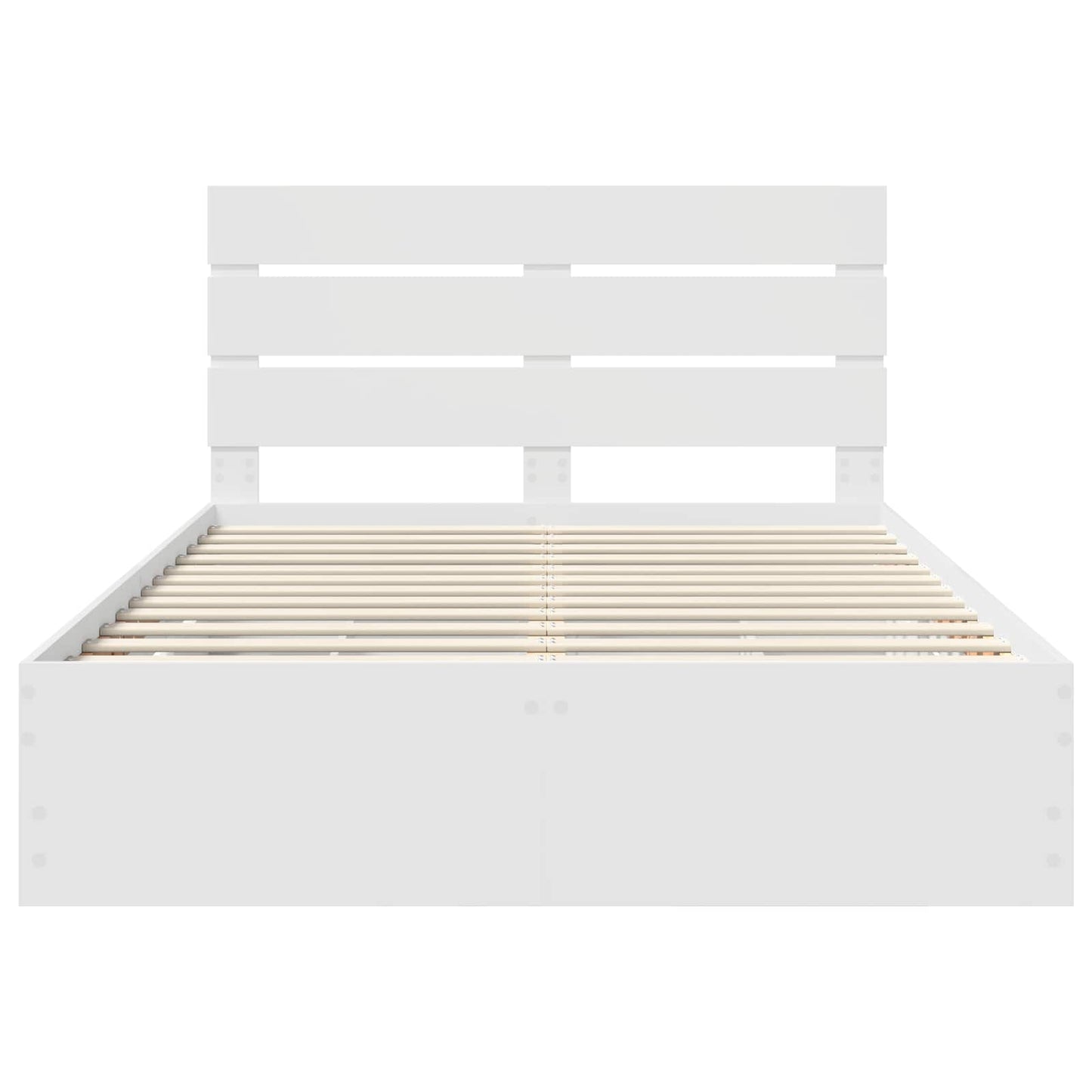 Bed Frame with Drawer White 160 x 200 cm Engineer Wood