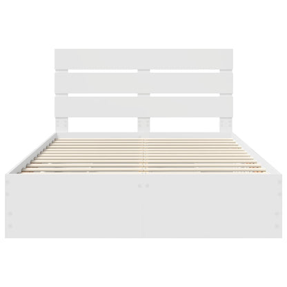 Bed Frame with Drawer White 160 x 200 cm Engineer Wood
