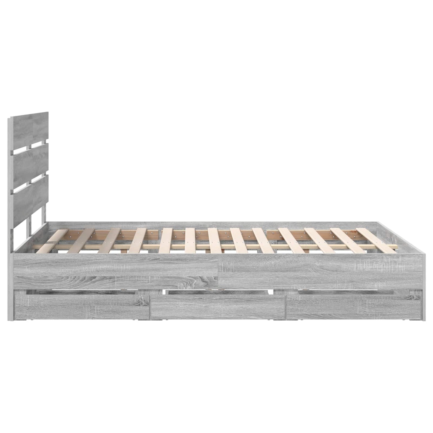 Bed Frame with Drawer Grey Sonoma 160 x 200 cm Engineer Wood