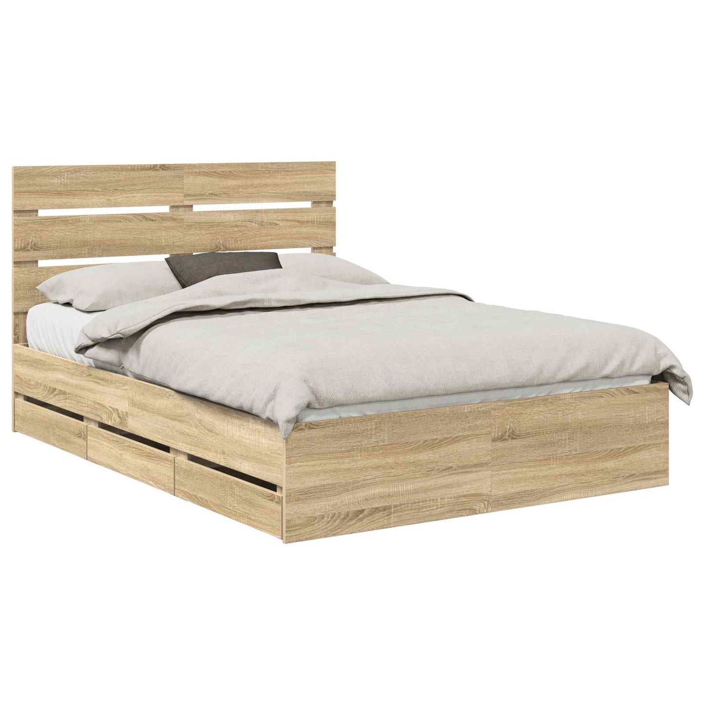 Bed Frame with Drawer Sonoma Oak 140 x 200 cm Engineer Wood