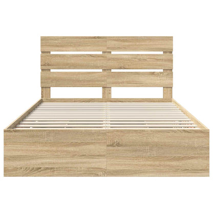 Bed Frame with Drawer Sonoma Oak 140 x 200 cm Engineer Wood