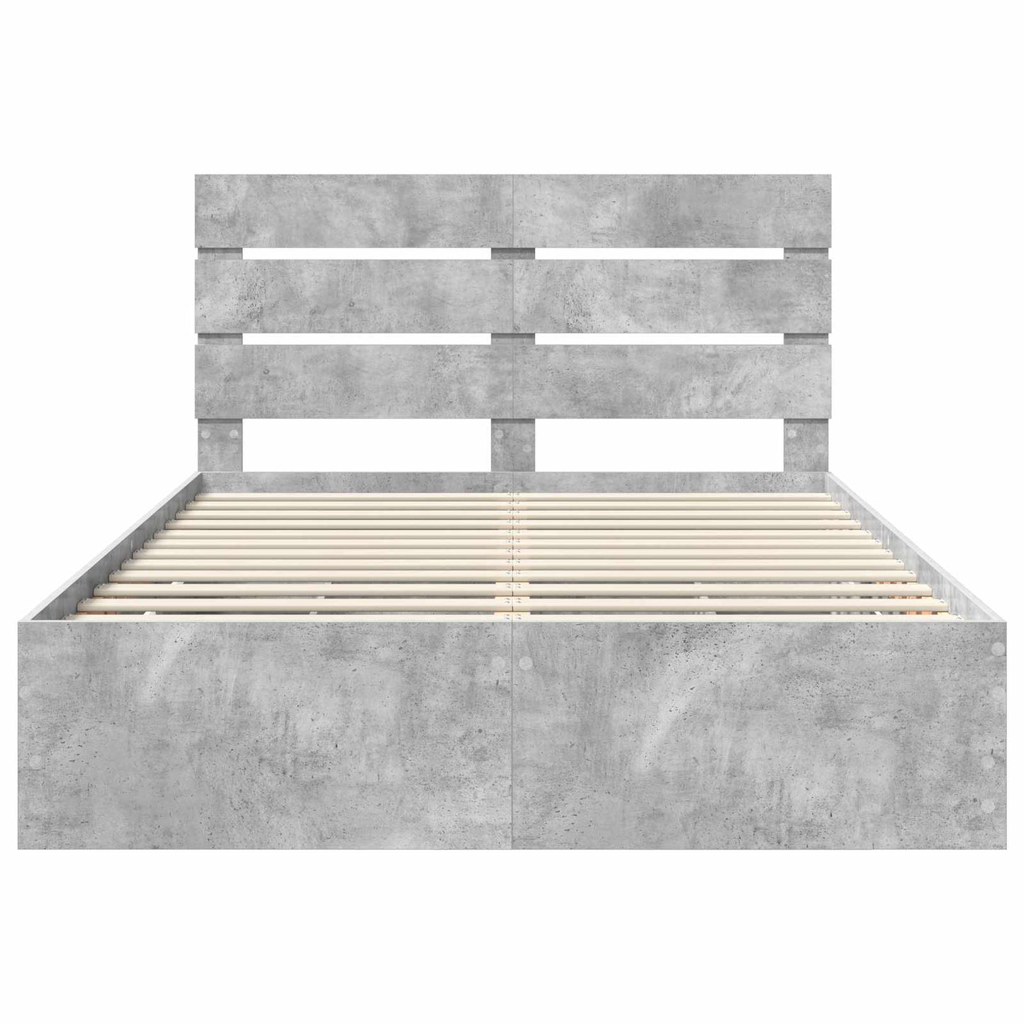 Bed Frame with Drawer Concrete Grey 140 x 190 cm Engineer Wood