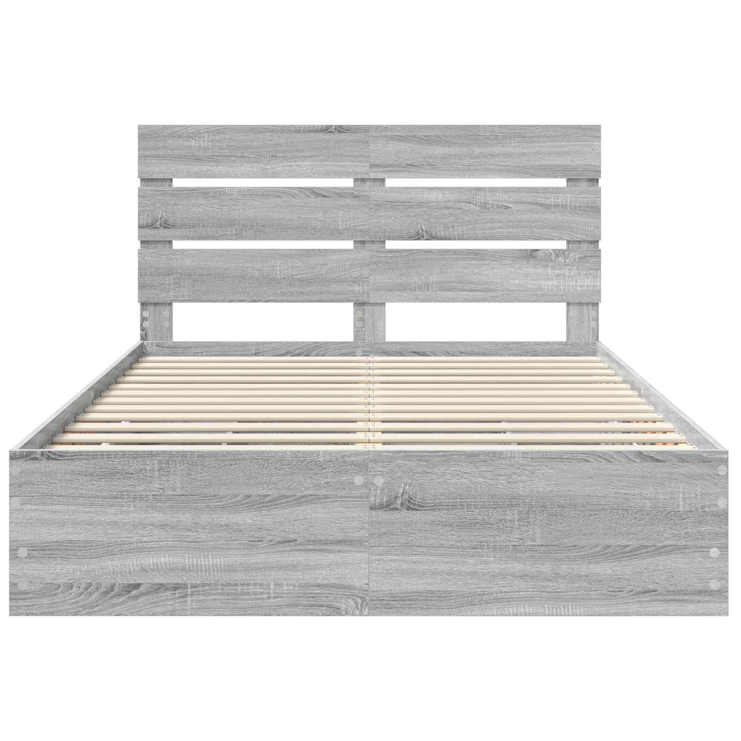 Bed Frame with Drawer Grey Sonoma 140 x 190 cm Engineer Wood