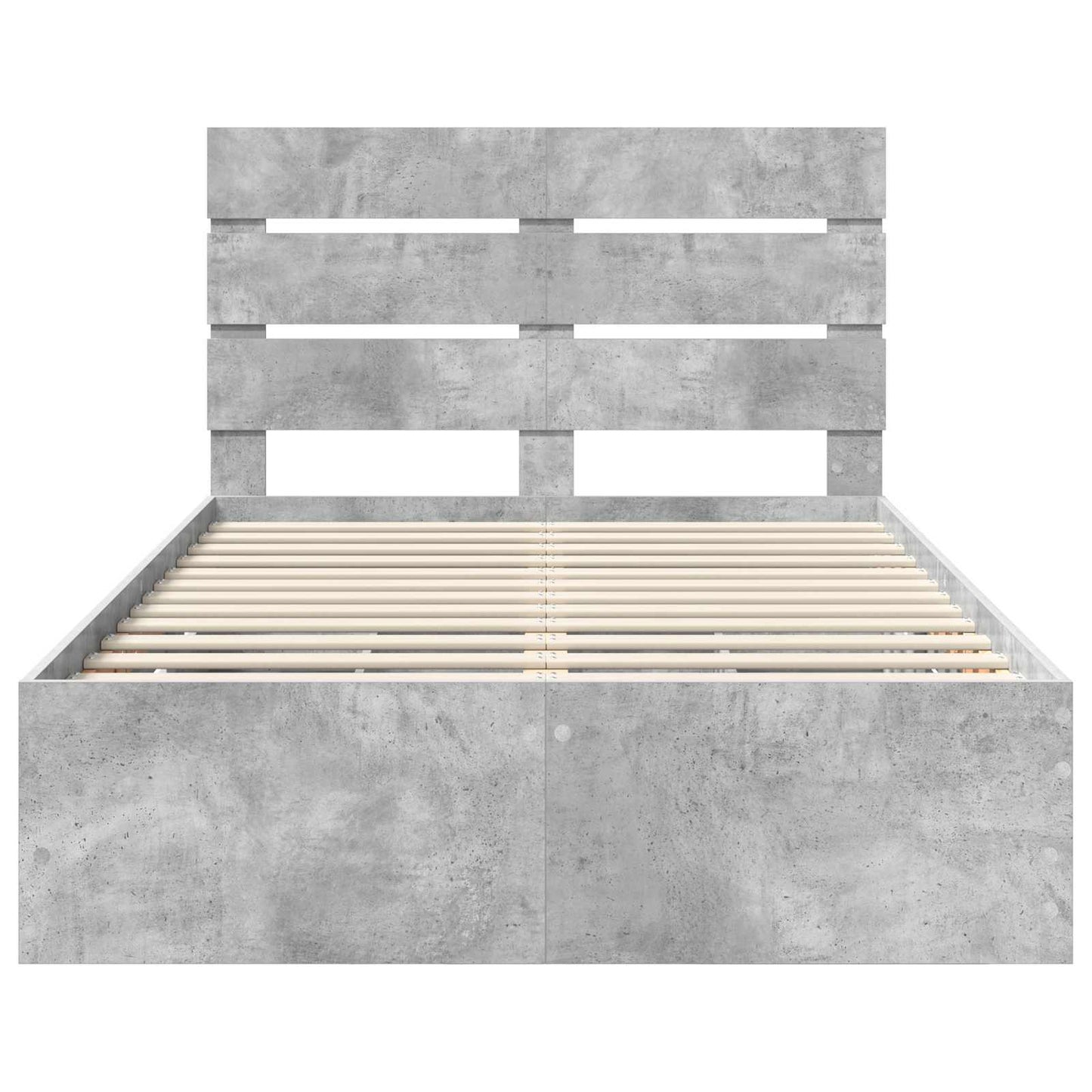 Bed Frame with Drawer Concrete Grey 135 x 190 cm Engineer Wood