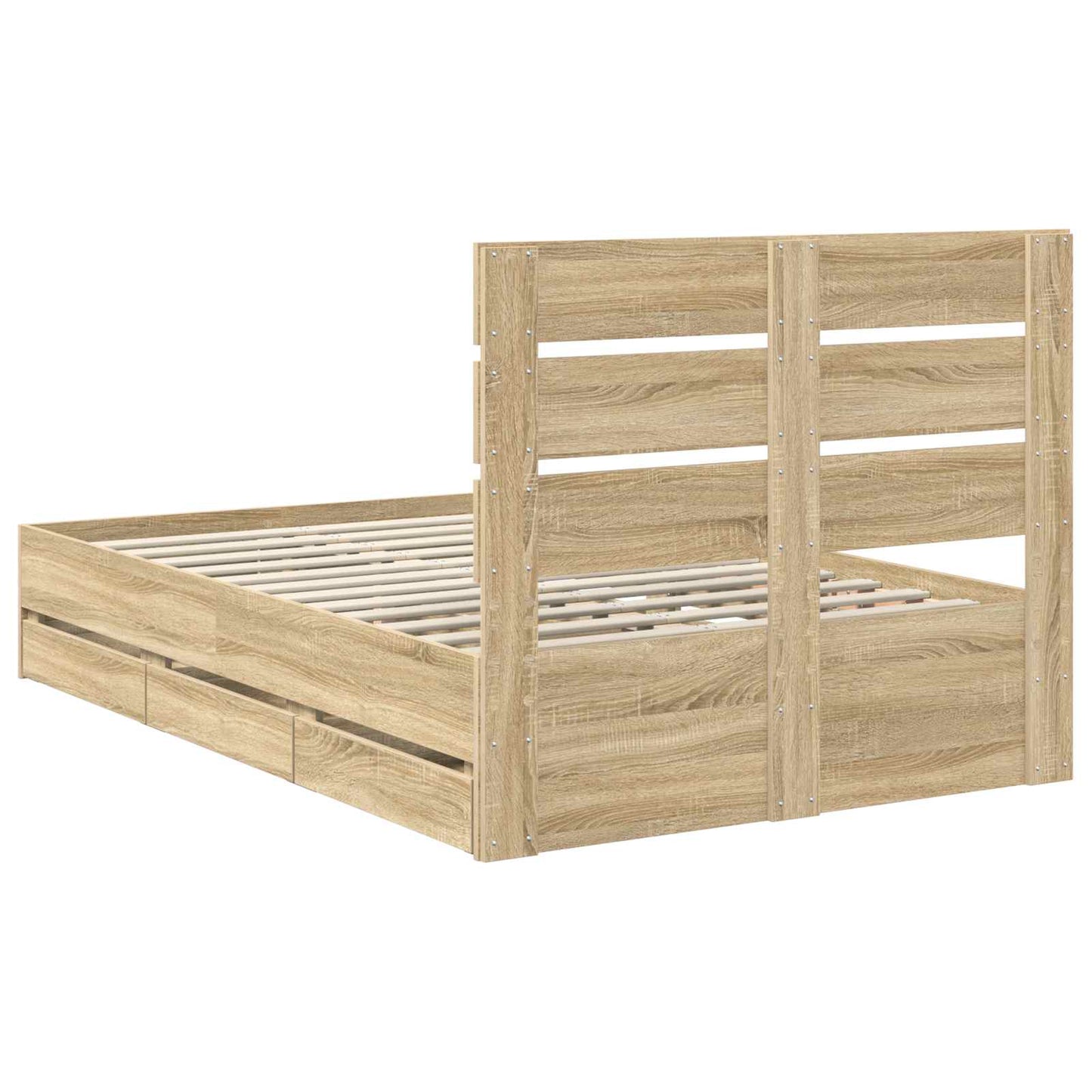 Bed Frame with Drawer Sonoma Oak 120 x 200 cm Engineer Wood