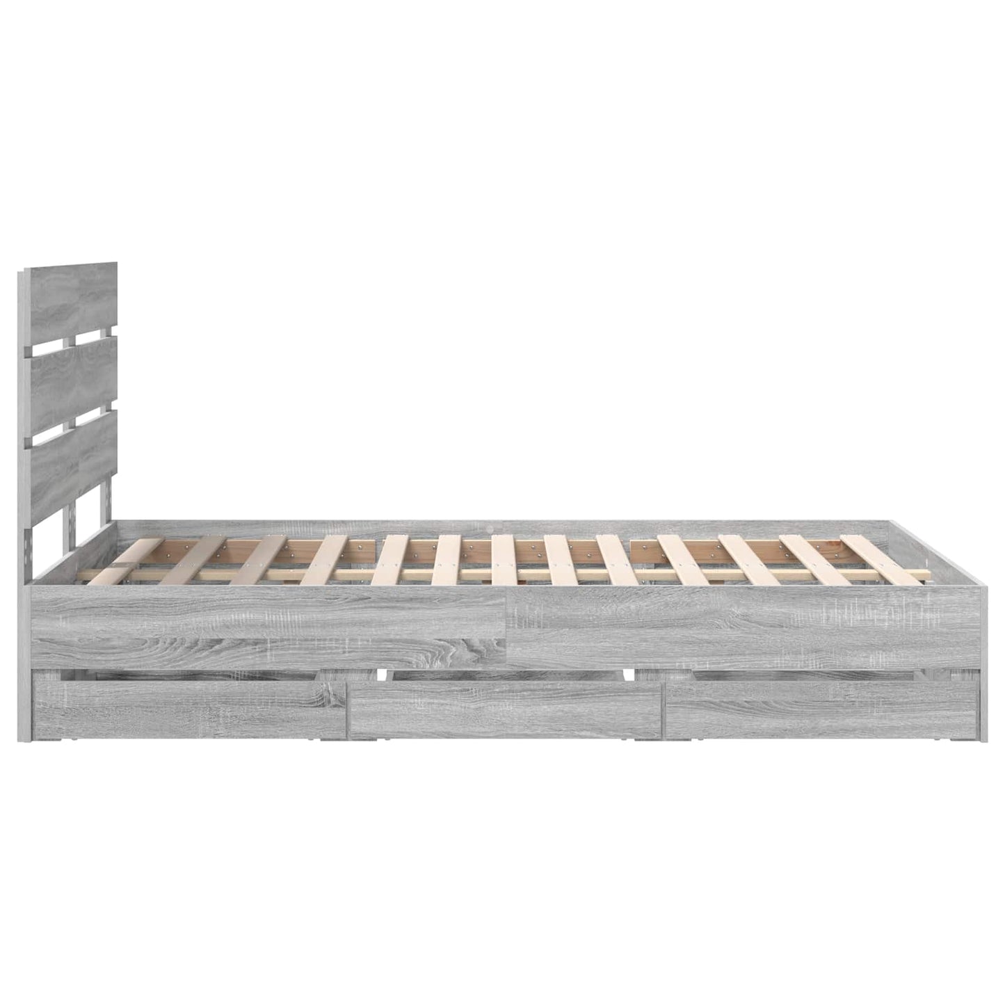 Bed Frame with Drawer Grey Sonoma 120 x 200 cm Engineer Wood