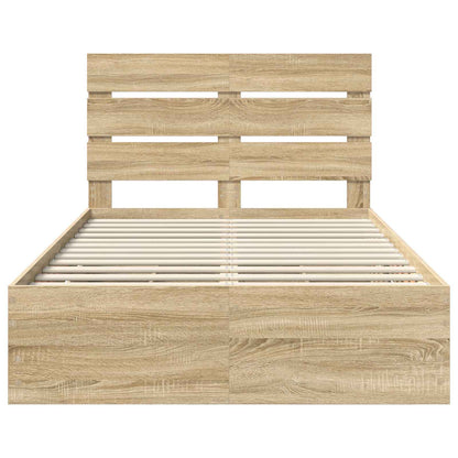 Bed Frame with Drawer Sonoma Oak 120 x 190 cm Engineer Wood