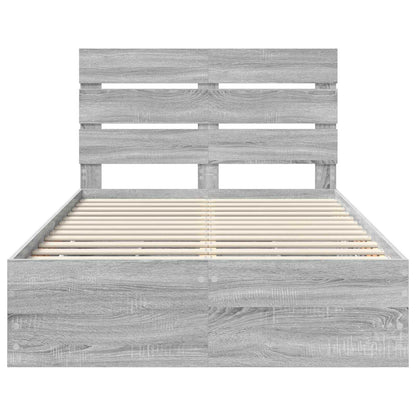 Bed Frame with Drawer Grey Sonoma 120 x 190 cm Engineer Wood