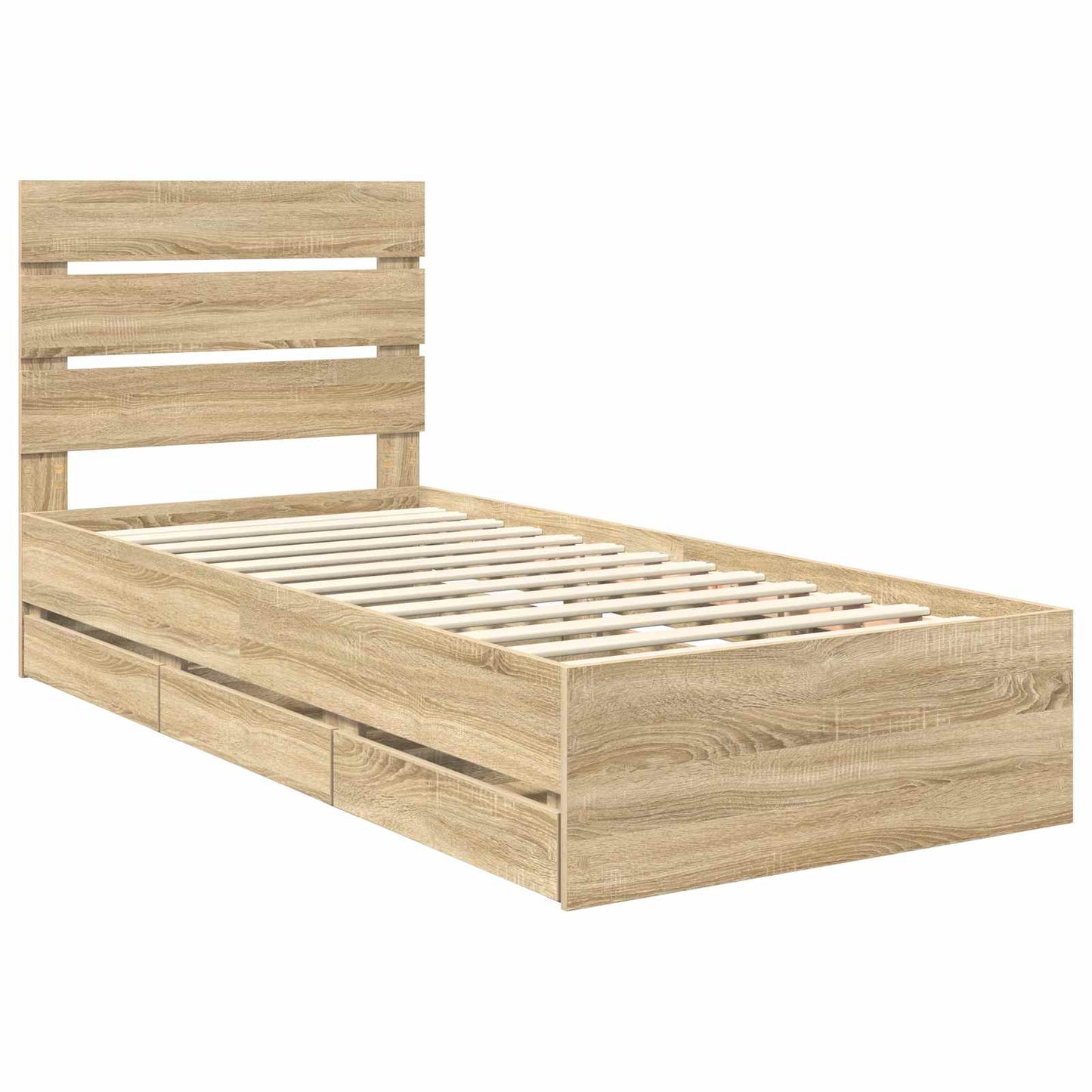 Bed Frame with Drawer Sonoma Oak 100 x 200 cm Engineer Wood