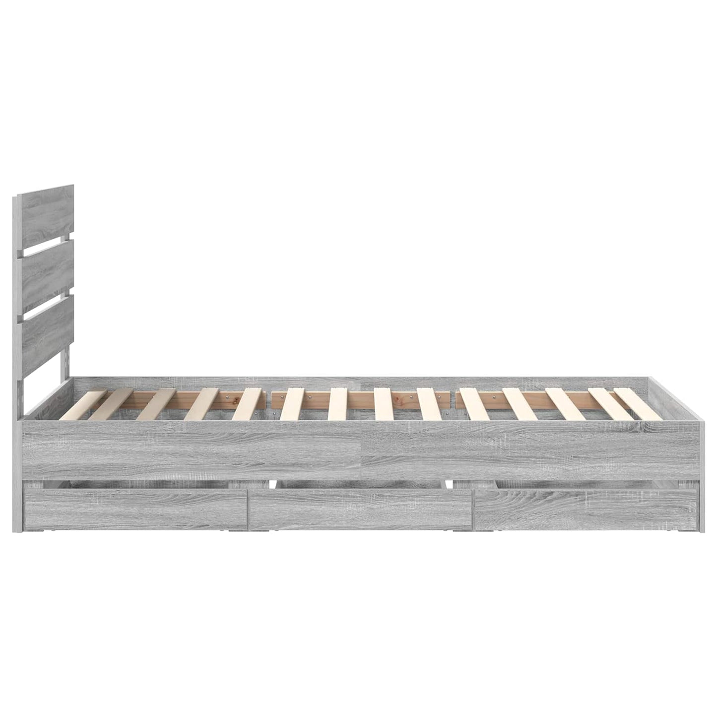 Bed Frame with Drawer Grey Sonoma 100 x 200 cm Engineer Wood