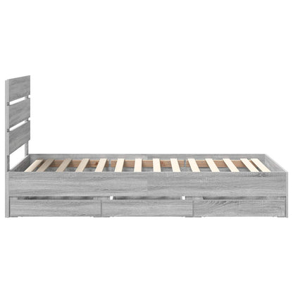 Bed Frame with Drawer Grey Sonoma 100 x 200 cm Engineer Wood