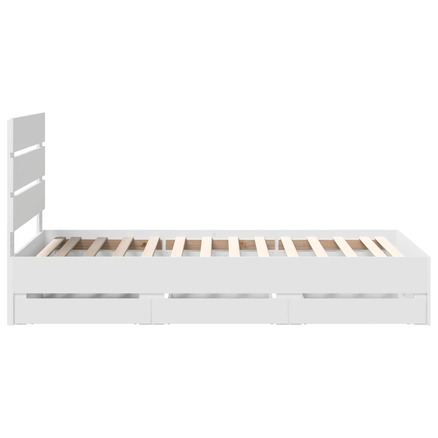 Bed Frame with Drawer White 90 x 200 cm Engineer Wood