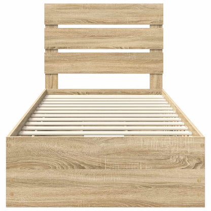 Bed Frame with Drawer Sonoma Oak 90 x 190 cm Engineer Wood
