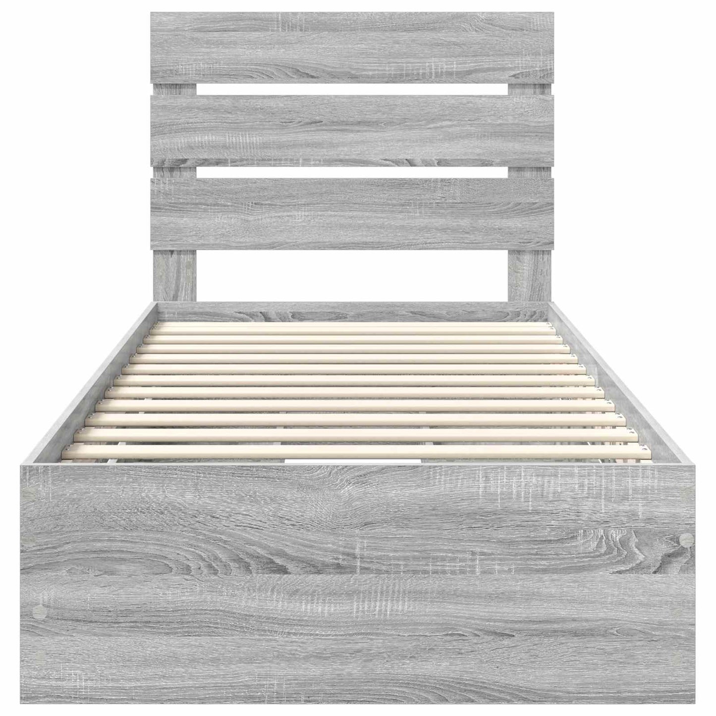 Bed Frame with Drawer Grey Sonoma 90 x 200 cm Engineer Wood