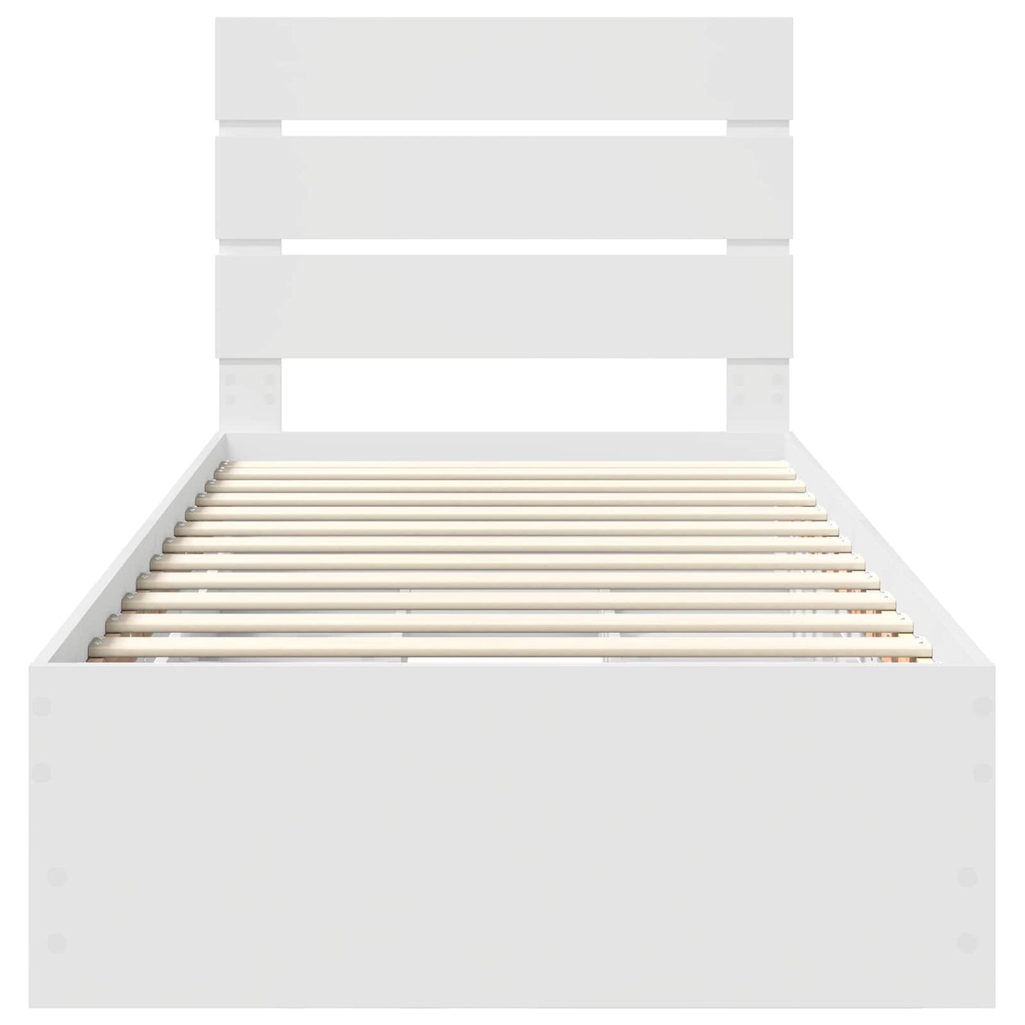 Bed Frame with Drawer White 75 x 190 cm Engineer Wood