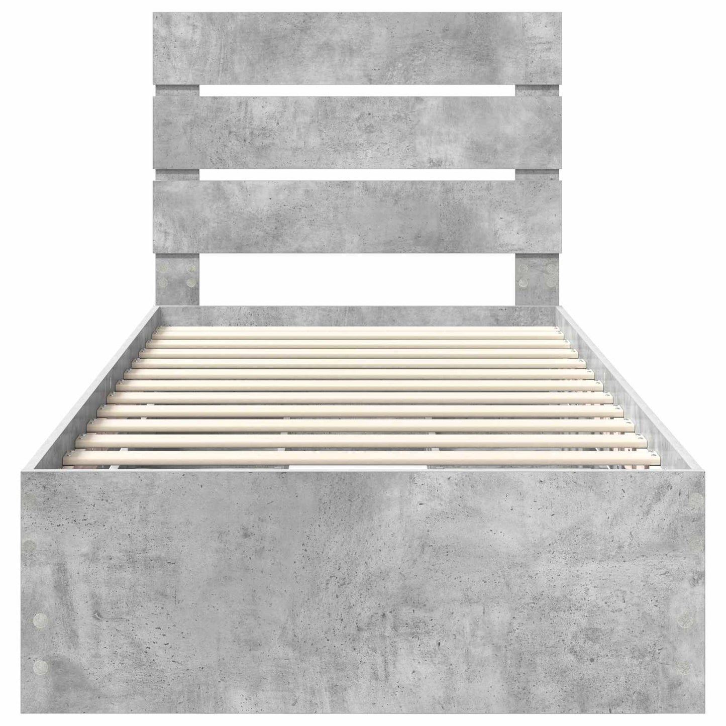 Bed Frame with Drawer Concrete Grey 75 x 190 cm Engineer Wood