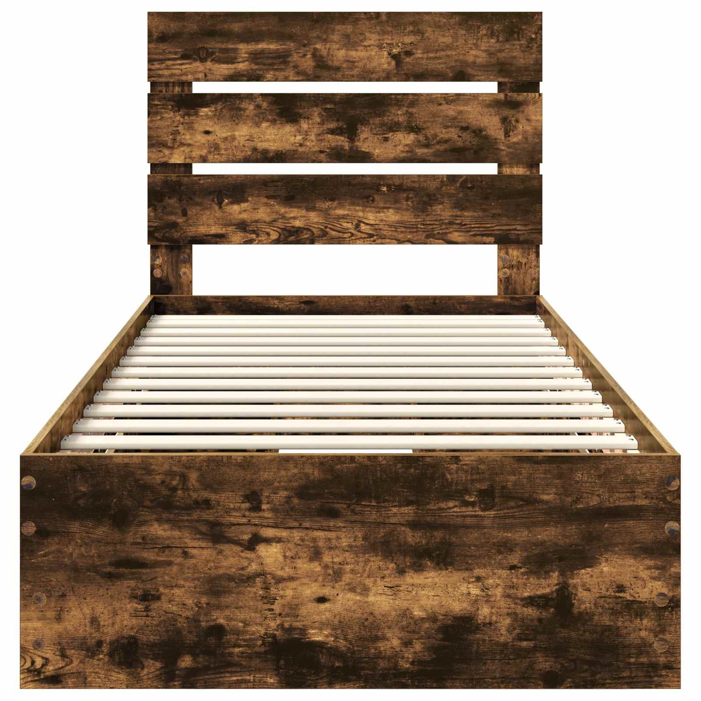 Bed Frame with Drawer Smoked Oak 75 x 190 cm Engineer Wood