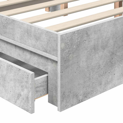 Storage Bed Concrete Grey 200 x 200 cm Engineered Wood
