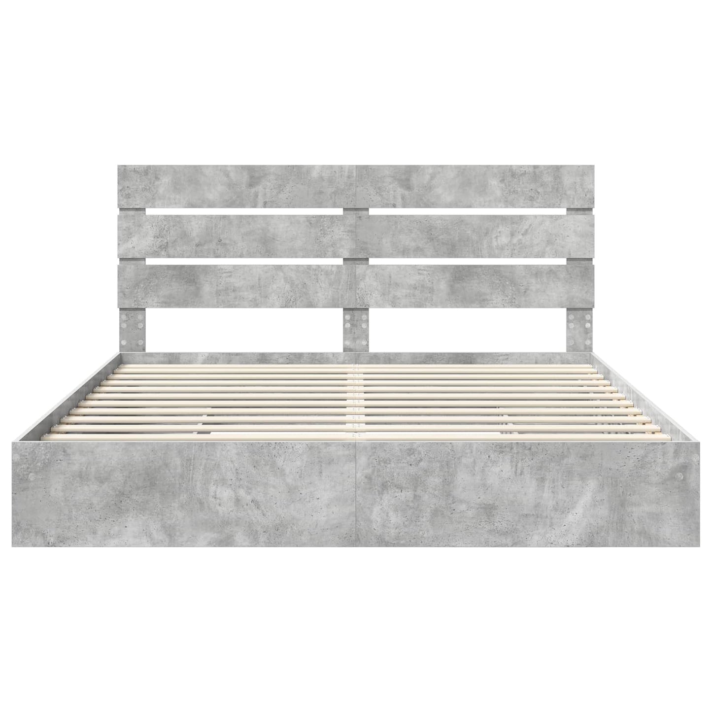 Storage Bed Concrete Grey 200 x 200 cm Engineered Wood