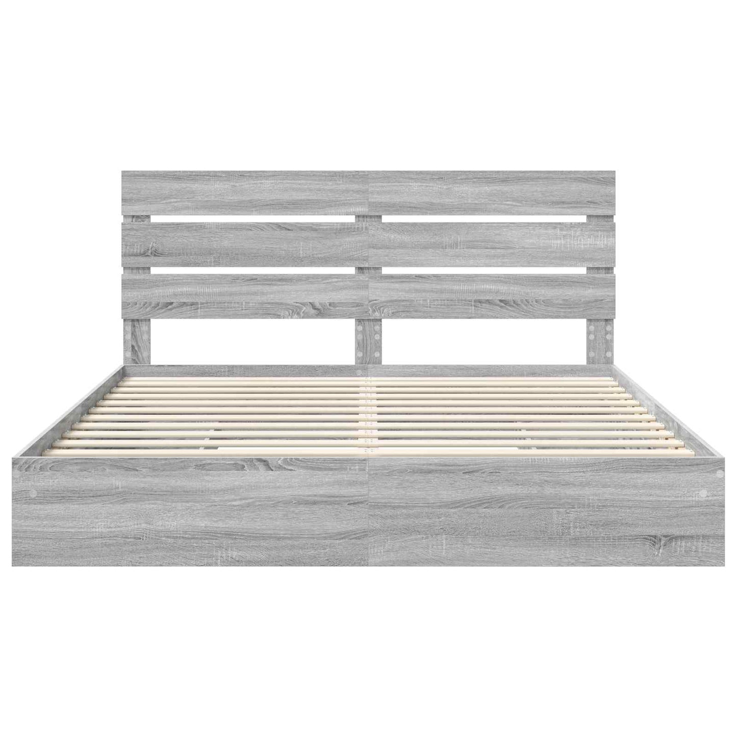 Storage Bed Grey Sonoma 200 x 200 cm Engineered Wood