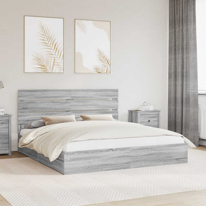 Storage Bed Grey Sonoma 180 x 200 cm Engineered Wood