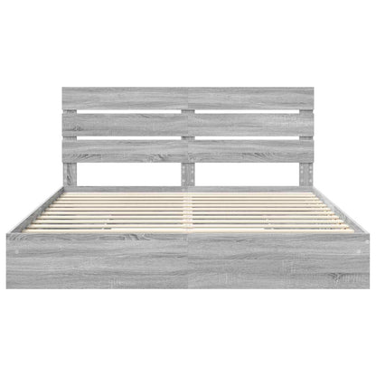 Storage Bed Grey Sonoma 180 x 200 cm Engineered Wood