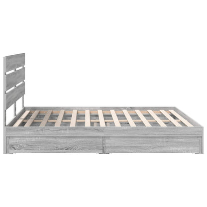 Storage Bed Grey Sonoma 180 x 200 cm Engineered Wood