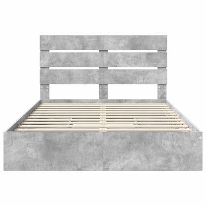 Storage Bed Concrete Grey 150 x 200 cm Engineered Wood
