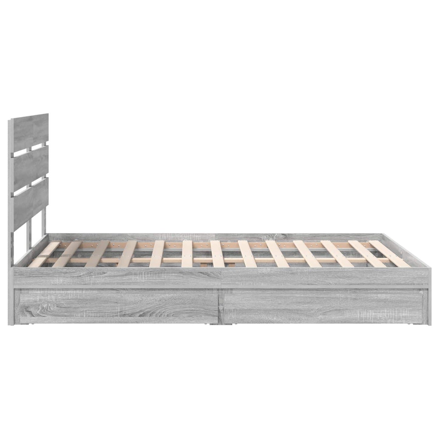 Storage Bed Grey Sonoma 150 x 200 cm Engineered Wood