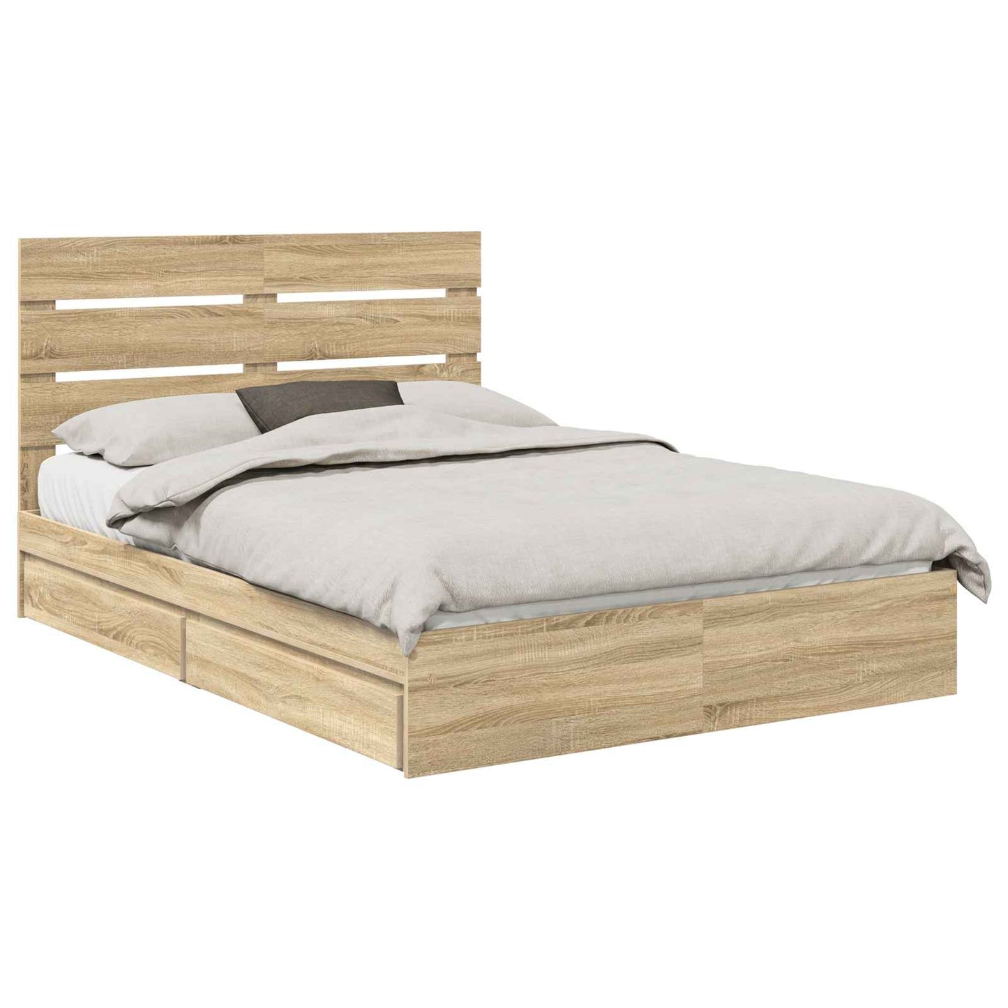Storage Bed with Drawer Sonoma Oak 140 x 200 cm Engineered Wood