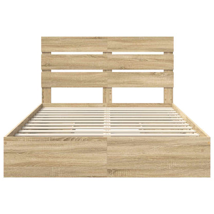 Storage Bed with Drawer Sonoma Oak 140 x 200 cm Engineered Wood