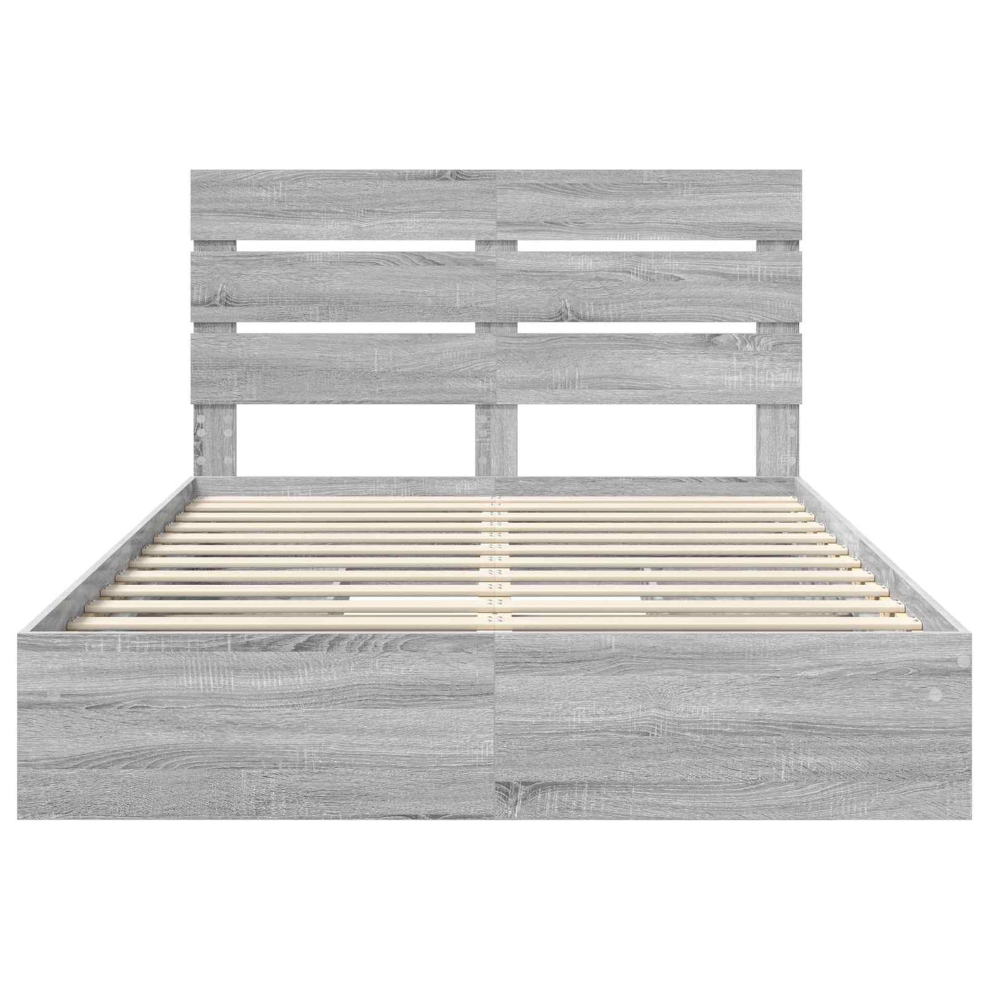 Storage Bed Grey Sonoma 140 x 200 cm Engineered Wood