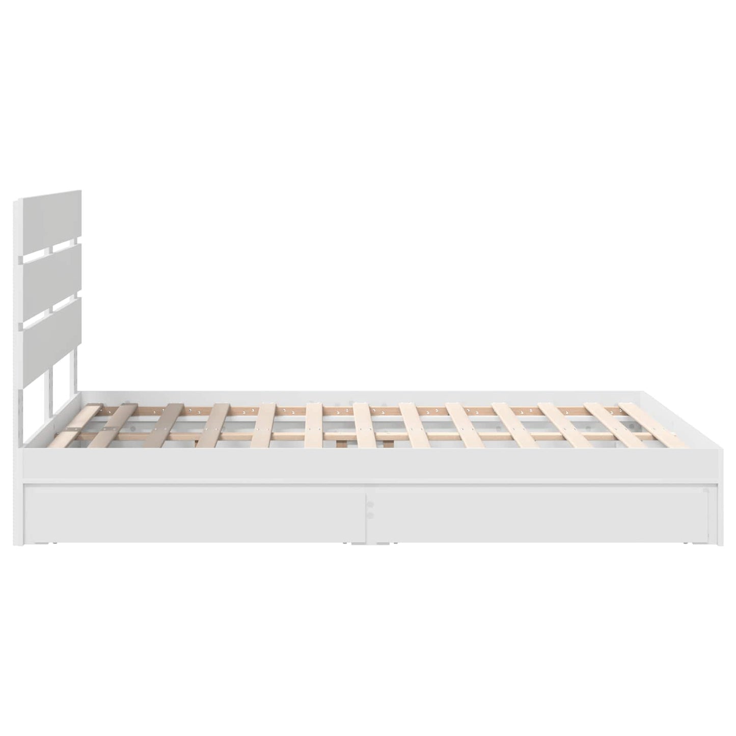Storage Bed with Headboard White 140 x 190 cm Engineered Wood