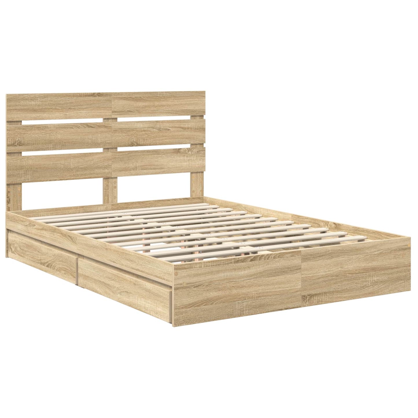 Storage Bed with Drawer Sonoma Oak 140 x 190 cm Engineered Wood