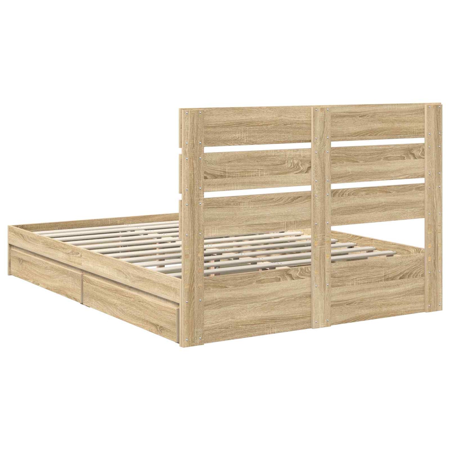 Storage Bed with Drawer Sonoma Oak 140 x 190 cm Engineered Wood