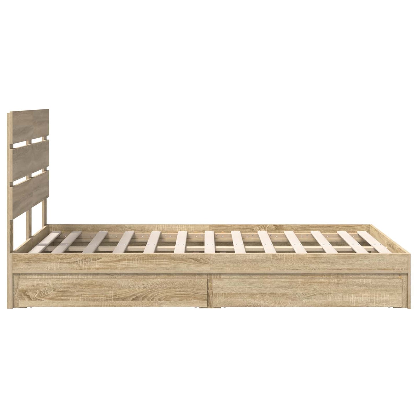 Storage Bed with Drawer Sonoma Oak 135 x 190 cm Engineered Wood