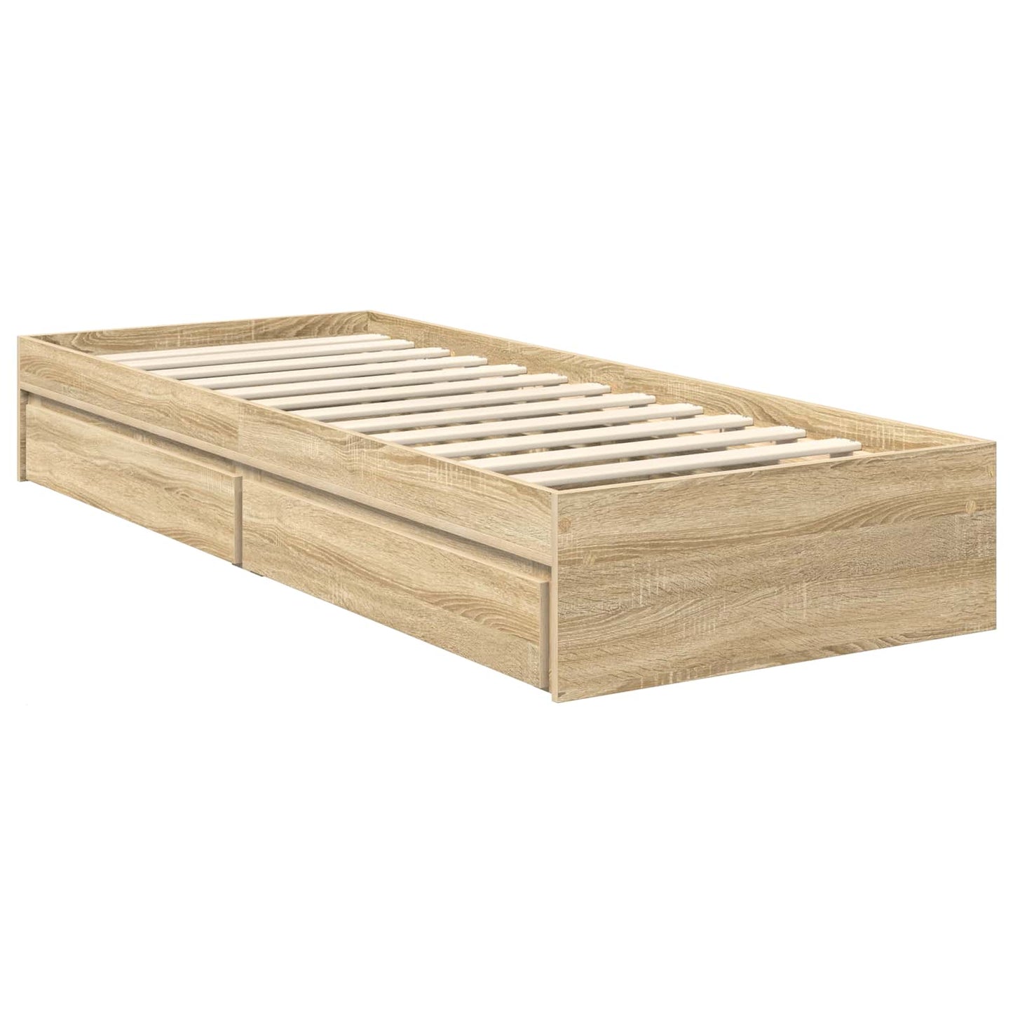 Storage Bed with Drawer Sonoma Oak 120 x 200 cm Engineered Wood