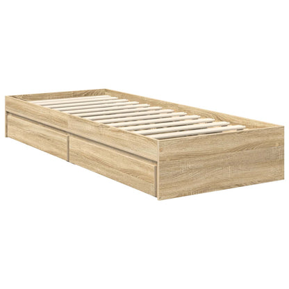 Storage Bed with Drawer Sonoma Oak 120 x 200 cm Engineered Wood