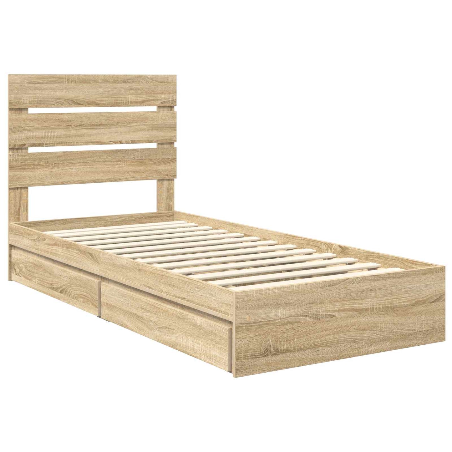 Storage Bed with Drawer Sonoma Oak 100 x 200 cm Engineered Wood