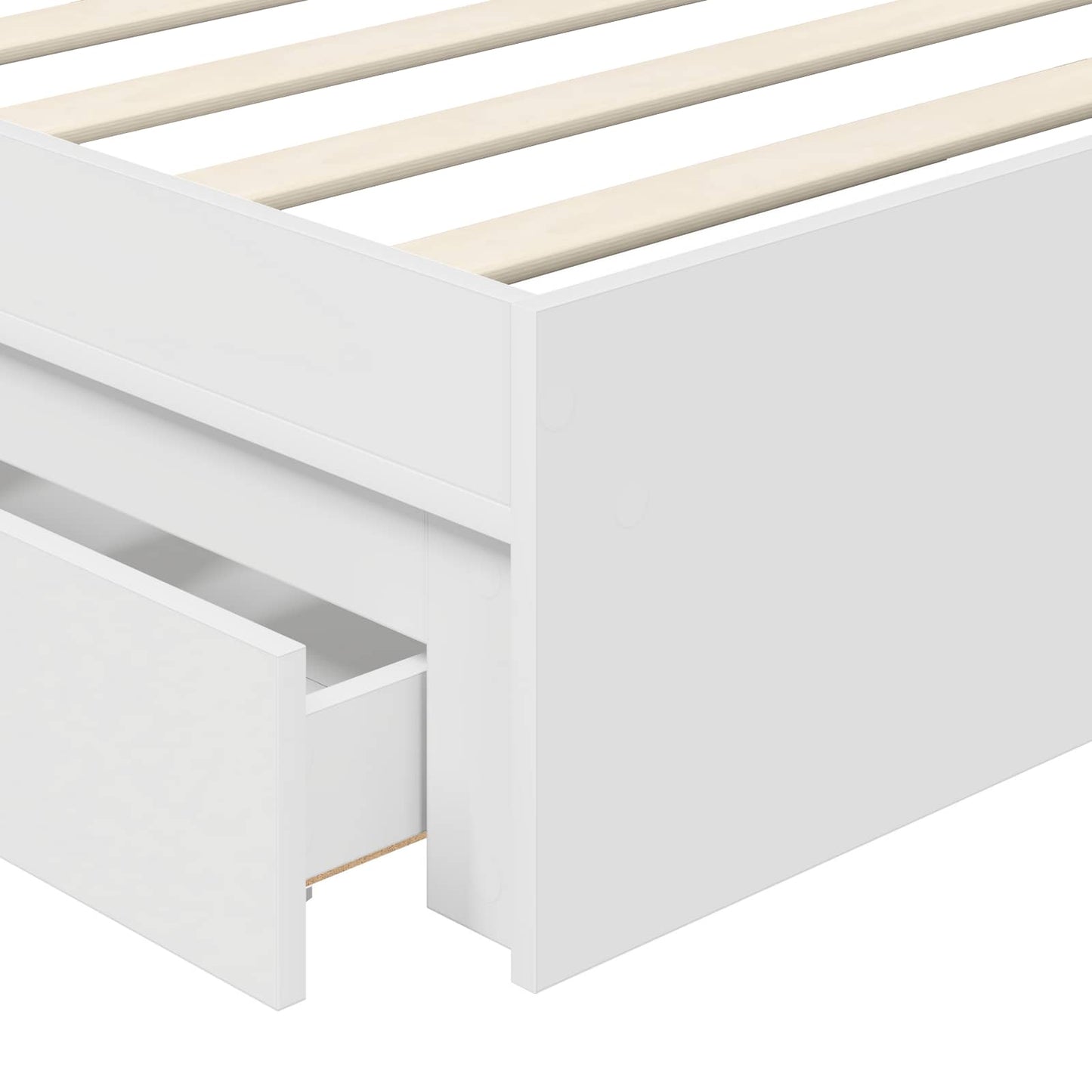 Storage Bed with Headboard White 90 x 200 cm Engineered Wood