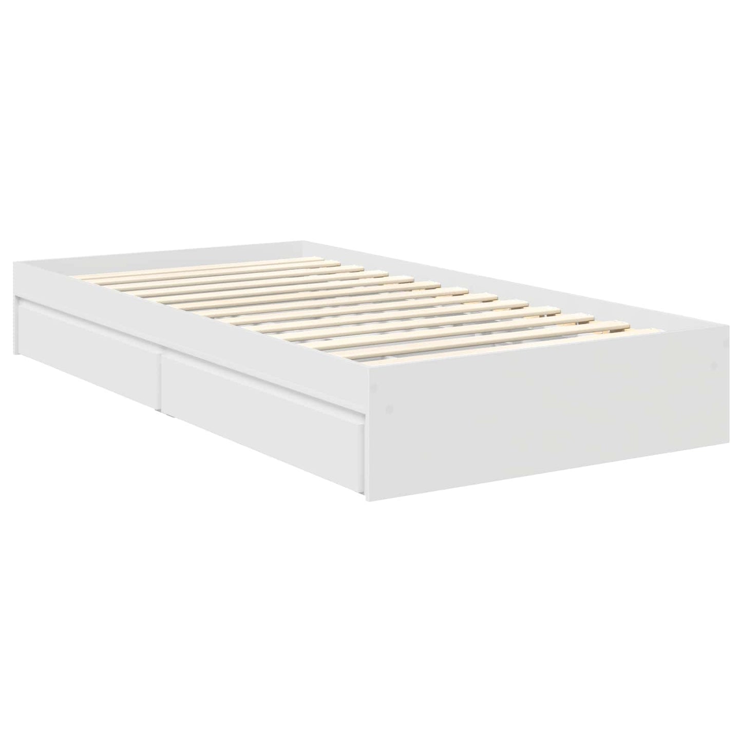 Storage Bed with Headboard White 90 x 200 cm Engineered Wood