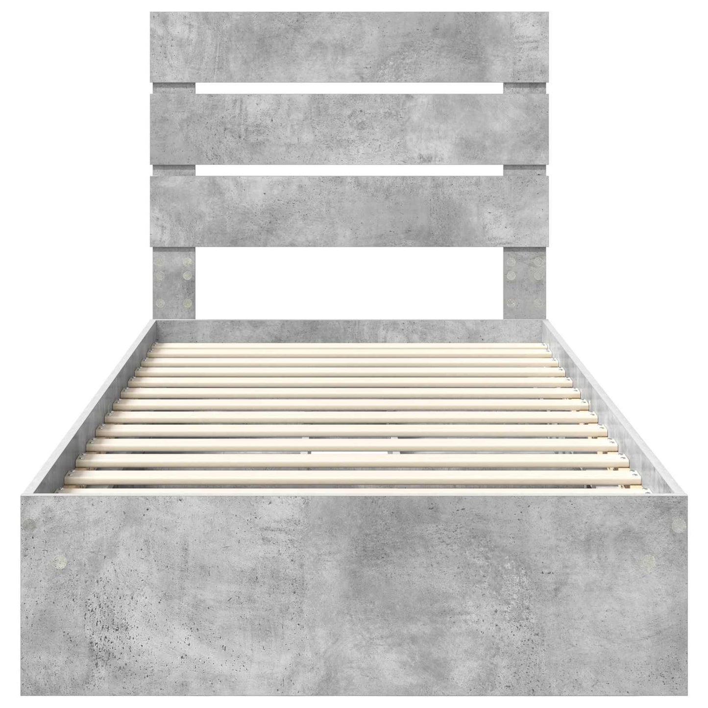 Storage Bed Concrete Grey 90 x 200 cm Engineered Wood